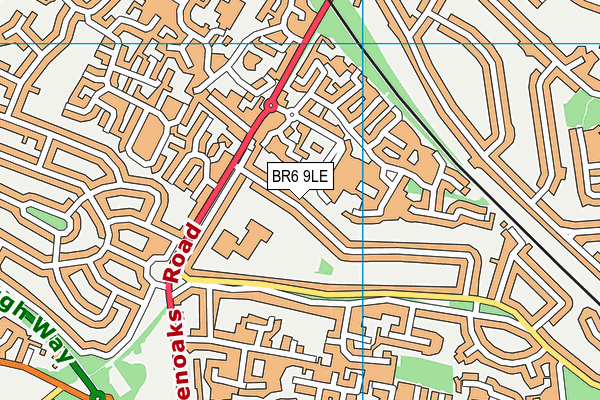 BR6 9LE map - OS VectorMap District (Ordnance Survey)