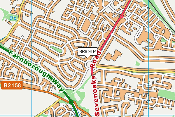 BR6 9LP map - OS VectorMap District (Ordnance Survey)