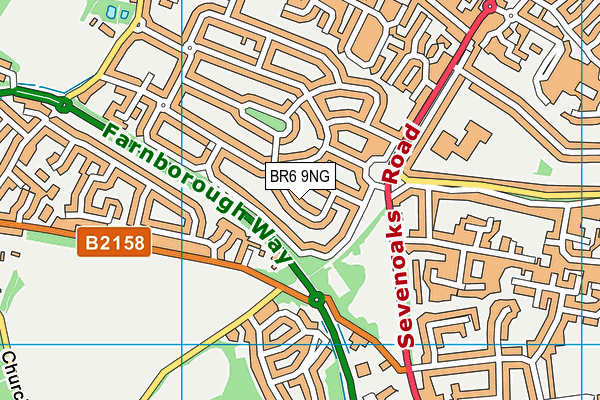 BR6 9NG map - OS VectorMap District (Ordnance Survey)