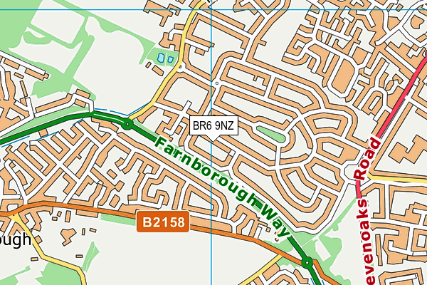 BR6 9NZ map - OS VectorMap District (Ordnance Survey)