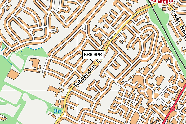 BR6 9PR map - OS VectorMap District (Ordnance Survey)