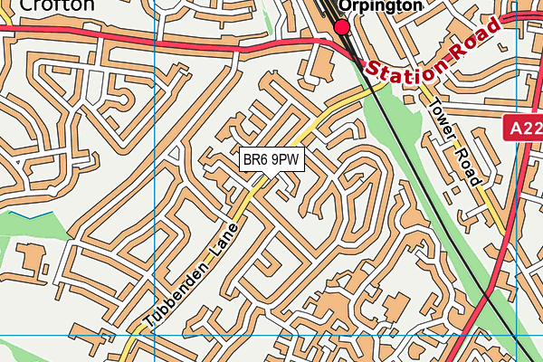 BR6 9PW map - OS VectorMap District (Ordnance Survey)