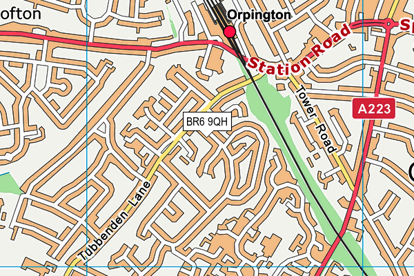 BR6 9QH map - OS VectorMap District (Ordnance Survey)