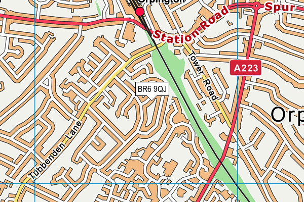 BR6 9QJ map - OS VectorMap District (Ordnance Survey)