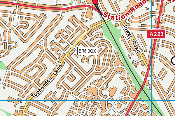BR6 9QX map - OS VectorMap District (Ordnance Survey)