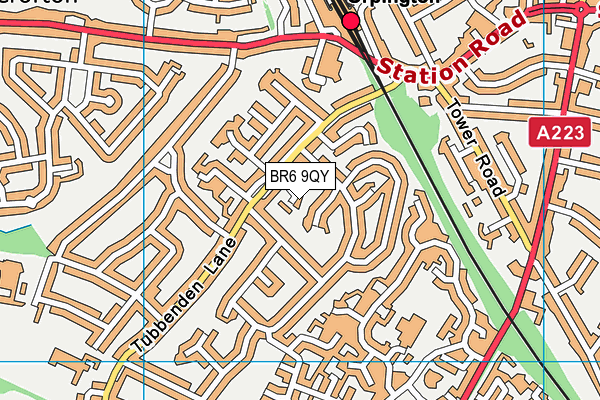 BR6 9QY map - OS VectorMap District (Ordnance Survey)