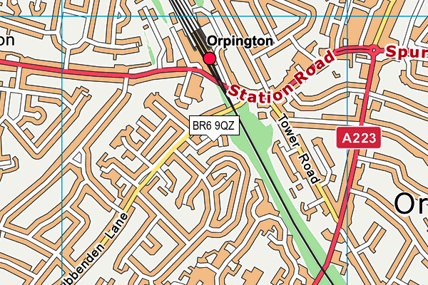 BR6 9QZ map - OS VectorMap District (Ordnance Survey)