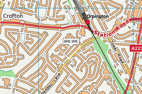 BR6 9RE map - OS VectorMap District (Ordnance Survey)