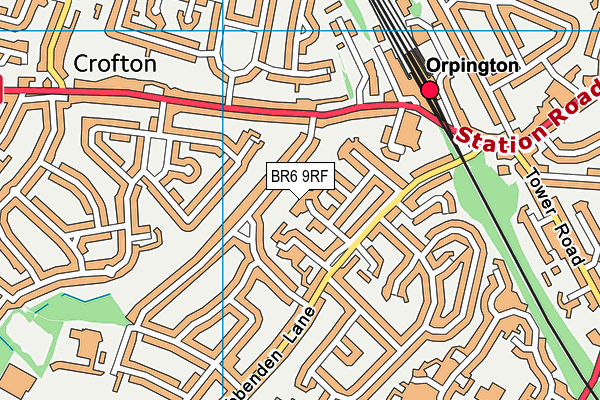 BR6 9RF map - OS VectorMap District (Ordnance Survey)