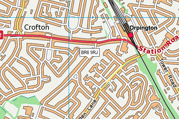 BR6 9RJ map - OS VectorMap District (Ordnance Survey)