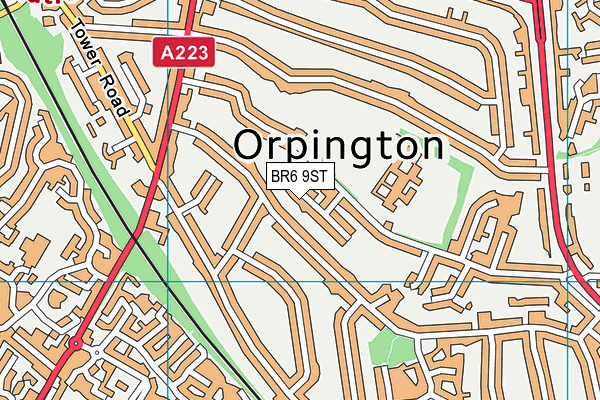 BR6 9ST map - OS VectorMap District (Ordnance Survey)