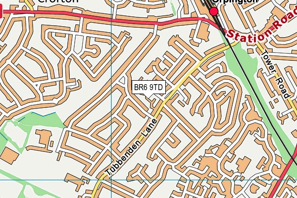 BR6 9TD map - OS VectorMap District (Ordnance Survey)