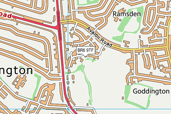 BR6 9TF map - OS VectorMap District (Ordnance Survey)