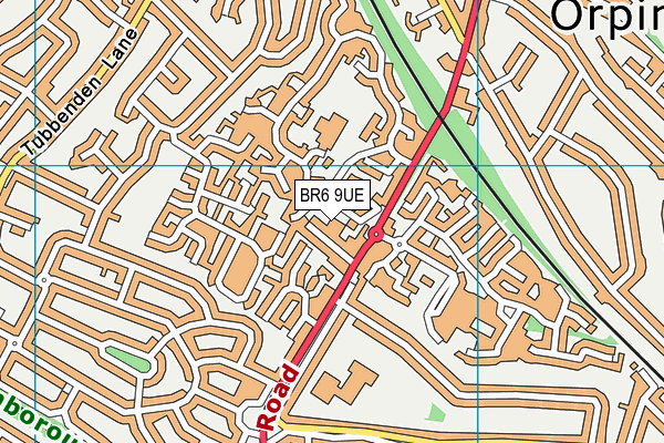 BR6 9UE map - OS VectorMap District (Ordnance Survey)