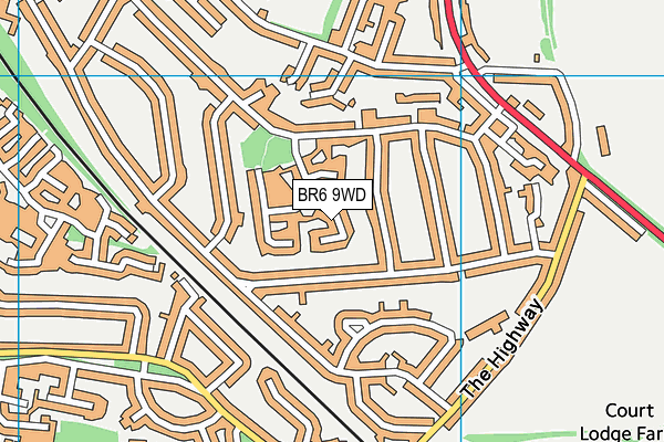 BR6 9WD map - OS VectorMap District (Ordnance Survey)