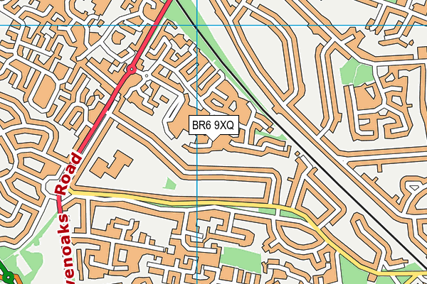 BR6 9XQ map - OS VectorMap District (Ordnance Survey)