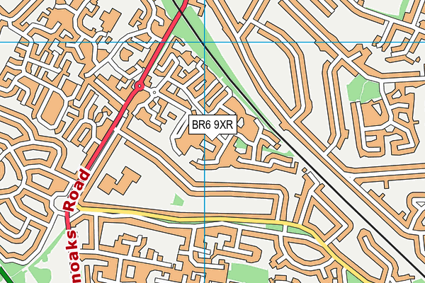 BR6 9XR map - OS VectorMap District (Ordnance Survey)