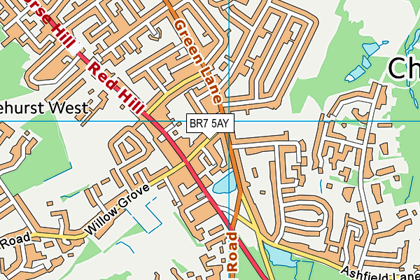 BR7 5AY map - OS VectorMap District (Ordnance Survey)