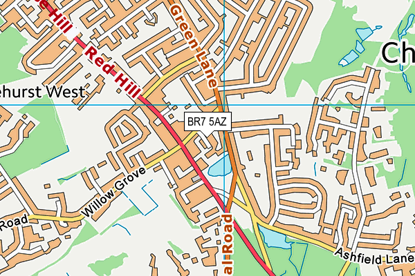 BR7 5AZ map - OS VectorMap District (Ordnance Survey)