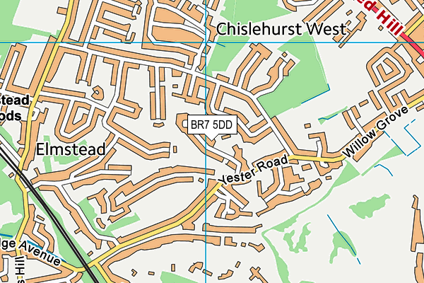 BR7 5DD map - OS VectorMap District (Ordnance Survey)