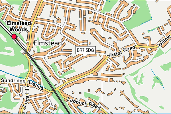 BR7 5DG map - OS VectorMap District (Ordnance Survey)