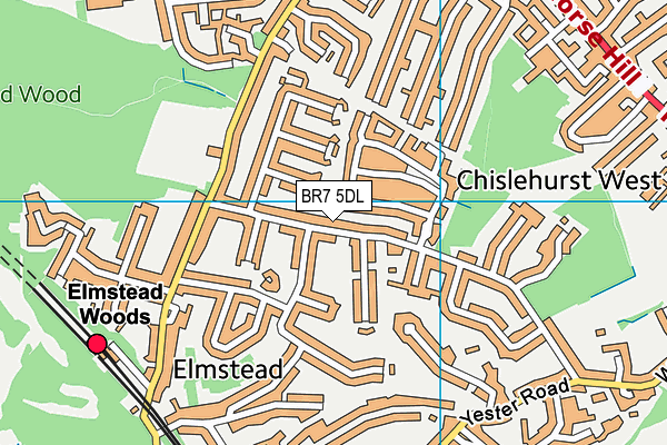 BR7 5DL map - OS VectorMap District (Ordnance Survey)