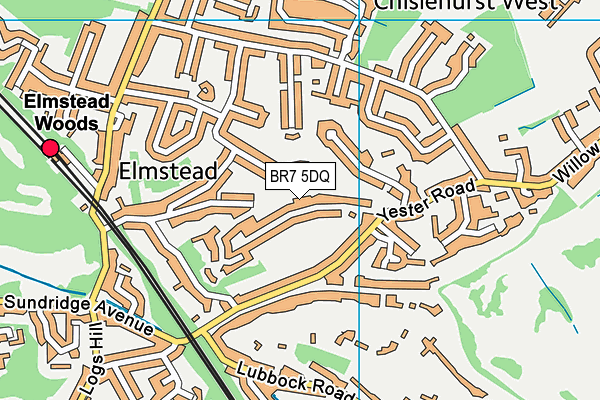 BR7 5DQ map - OS VectorMap District (Ordnance Survey)