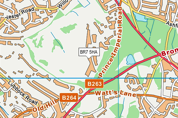 BR7 5HA map - OS VectorMap District (Ordnance Survey)