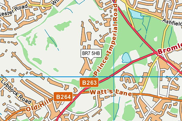 BR7 5HB map - OS VectorMap District (Ordnance Survey)