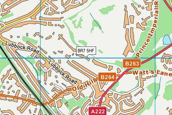 BR7 5HF map - OS VectorMap District (Ordnance Survey)