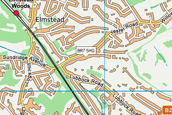 BR7 5HG map - OS VectorMap District (Ordnance Survey)