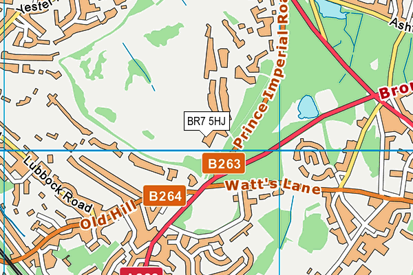 BR7 5HJ map - OS VectorMap District (Ordnance Survey)
