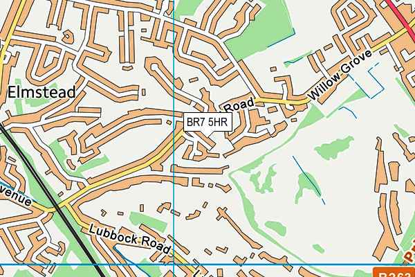 BR7 5HR map - OS VectorMap District (Ordnance Survey)