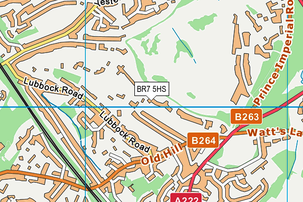 BR7 5HS map - OS VectorMap District (Ordnance Survey)