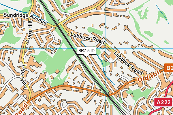 BR7 5JD map - OS VectorMap District (Ordnance Survey)