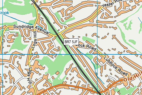 BR7 5JF map - OS VectorMap District (Ordnance Survey)