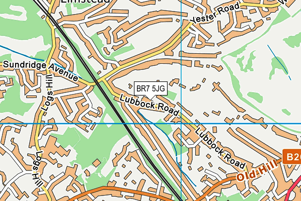 BR7 5JG map - OS VectorMap District (Ordnance Survey)