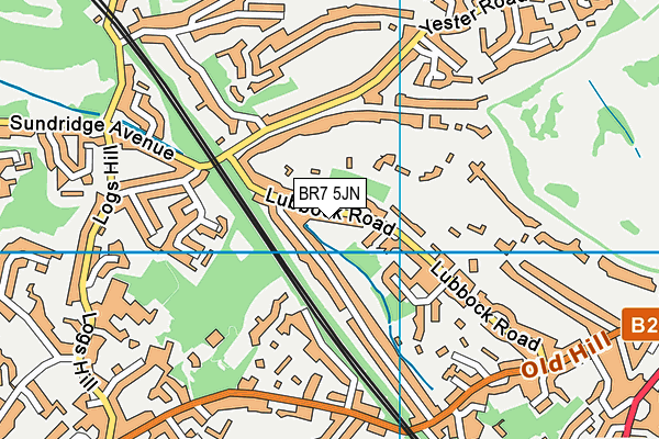 BR7 5JN map - OS VectorMap District (Ordnance Survey)