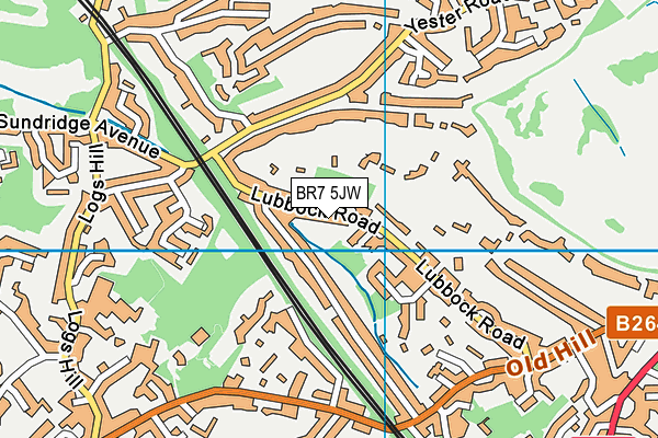 BR7 5JW map - OS VectorMap District (Ordnance Survey)