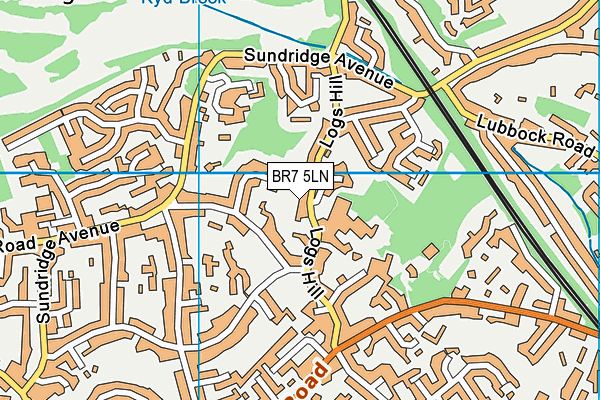 BR7 5LN map - OS VectorMap District (Ordnance Survey)