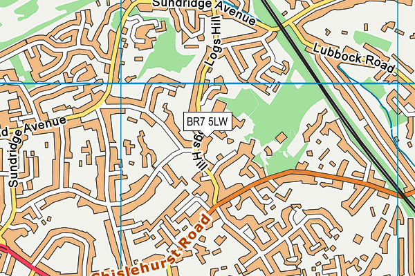BR7 5LW map - OS VectorMap District (Ordnance Survey)