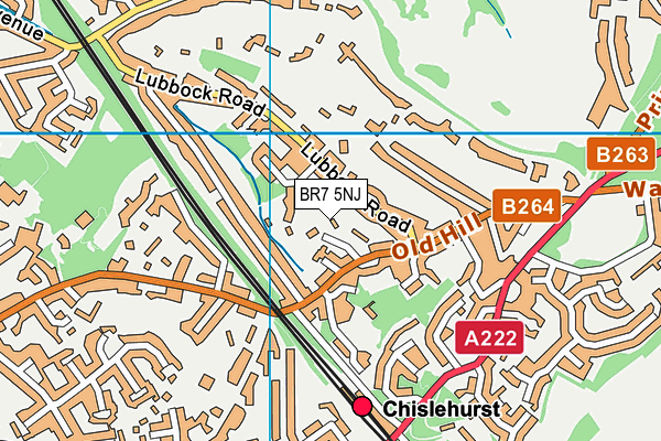 BR7 5NJ map - OS VectorMap District (Ordnance Survey)