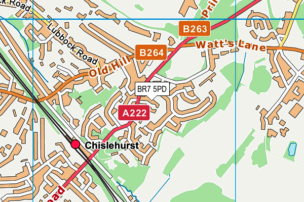 BR7 5PD map - OS VectorMap District (Ordnance Survey)