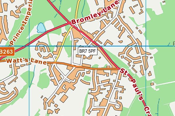 BR7 5PF map - OS VectorMap District (Ordnance Survey)