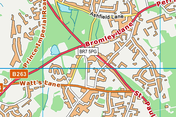 BR7 5PG map - OS VectorMap District (Ordnance Survey)