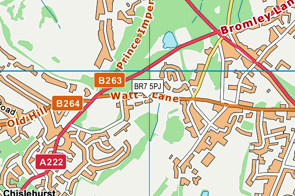 BR7 5PJ map - OS VectorMap District (Ordnance Survey)