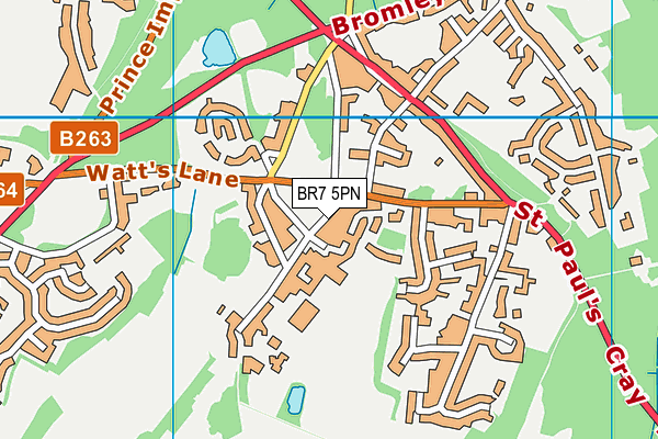 BR7 5PN map - OS VectorMap District (Ordnance Survey)