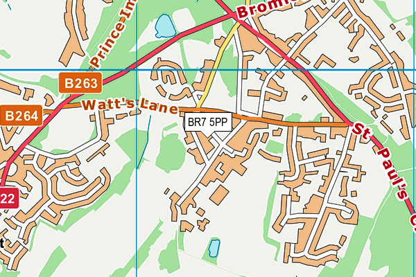BR7 5PP map - OS VectorMap District (Ordnance Survey)