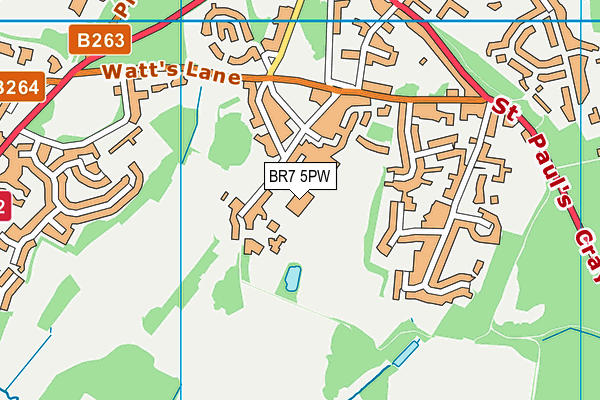 BR7 5PW map - OS VectorMap District (Ordnance Survey)