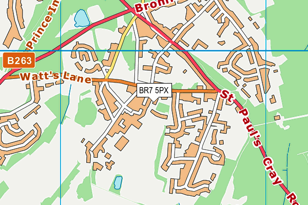 BR7 5PX map - OS VectorMap District (Ordnance Survey)